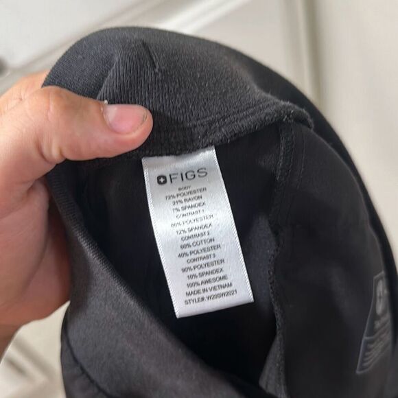 Figs Technical Collection Mens Black Drawstring Elastic Waistband Scrub Pants Si - Picture 7 of 9